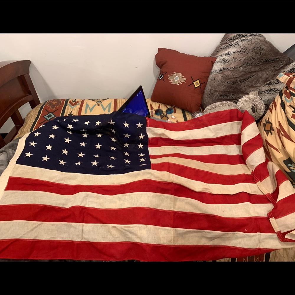 Bulldog bunting 48 star American flag 3 by 5 feet